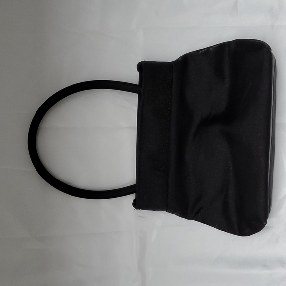 Satin Black Evening Bag - Picture 1 of 9